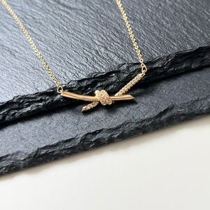 Tiffany & Co. Elegant Gold Necklace with Crystal Accents